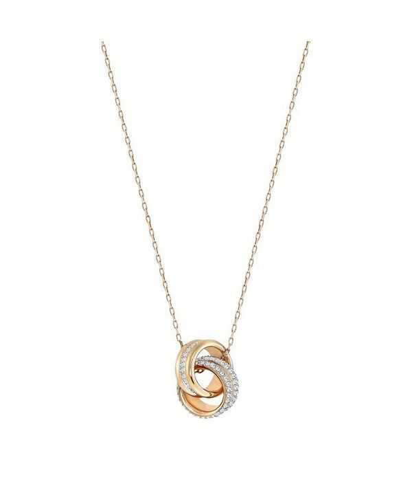 Swarovski Hyperbola Clear Crystals And Rose Gold Tone Plated Pendant 5240525 For Women