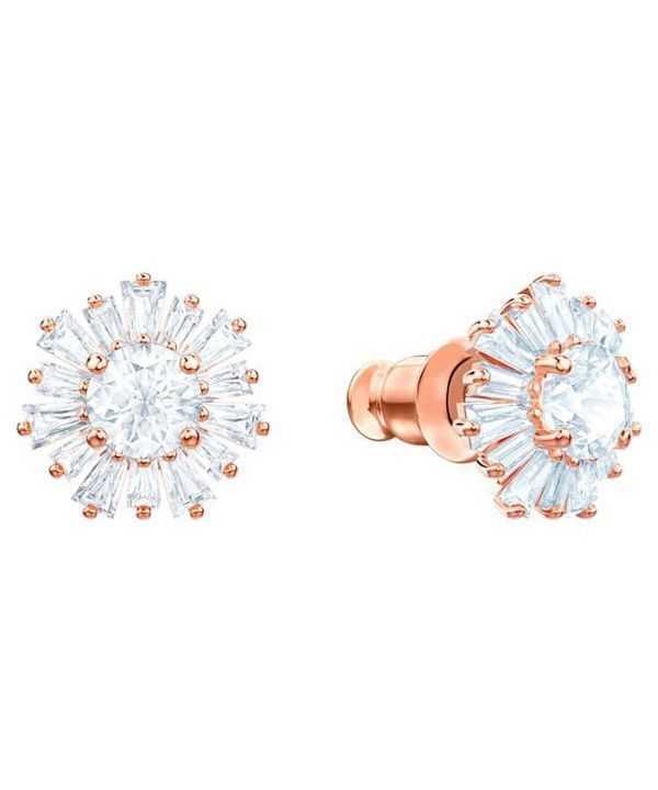 Swarovski Idyllia Rose Gold Tone Plated And Zirconia Stud Earrings 5459597 For Women