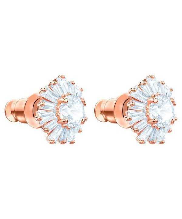 Swarovski Idyllia Rose Gold Tone Plated And Zirconia Stud Earrings 5459597 For Women