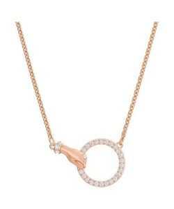 Swarovski Symbolica Clear Crystals And Rose Gold Tone Plated Necklace 5489573 For Women