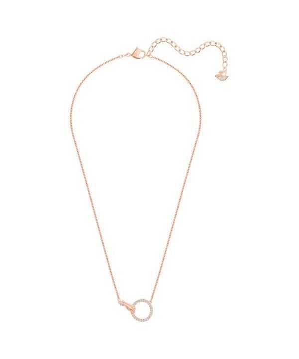 Swarovski Symbolica Clear Crystals And Rose Gold Tone Plated Necklace 5489573 For Women