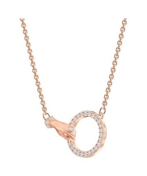 Swarovski Symbolica Clear Crystals And Rose Gold Tone Plated Necklace 5489573 For Women