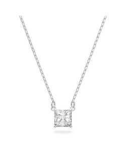 Swarovski Stilla Attract Rhodium Plated And Zirconia Necklace 5510696 For Women