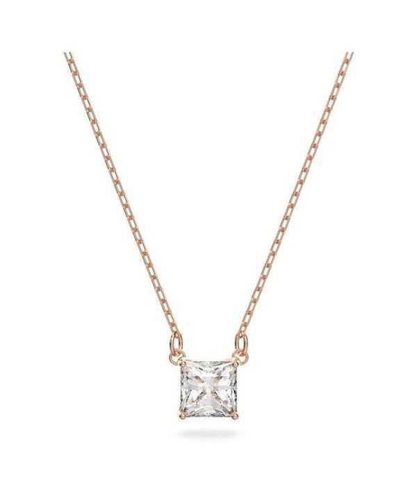Swarovski Stilla Attract Clear Crystals And Rose Gold Tone Necklace 5510698 For Women