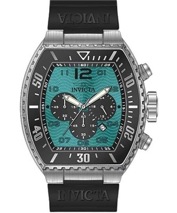 Invicta Pro Diver Chronograph Silicone Strap Turquoise Dial Quartz 47285 100M Mens Watch