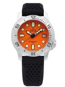 Ratio FreeDiver Professional Sapphire Orange Dial Quartz RTF025 200M Men's Watch