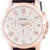 Refurbished Fossil Grant Chronograph Brown Leather Quartz FS4991IE Men's Watch