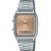 Casio Vintage Analog Digital Light Copper Dial Dual time Quartz AQ-230A-4AMQY Unisex Watch