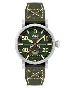 AVI-8 Dambuster Chadwick Meca-Quartz Forest Green Leather Strap Green Dial AV-4113-02 Men's Watch