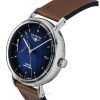 Bauhaus Classic Leather Strap Dark Blue Dial Automatic 21603 Men's Watch