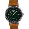 Bauhaus Classic Brown Leather Strap Dark Green Dial Automatic 21604 Men's Watch