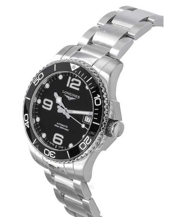 Longines HydroConquest Stainless Steel Black Dial Automatic Diver's L3.780.4.56.6 300M Men's Watch