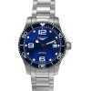 Longines HydroConquest Stainless Steel Sunray Blue Dial Automatic Diver's L3.780.4.96.6 300M Men's Watch
