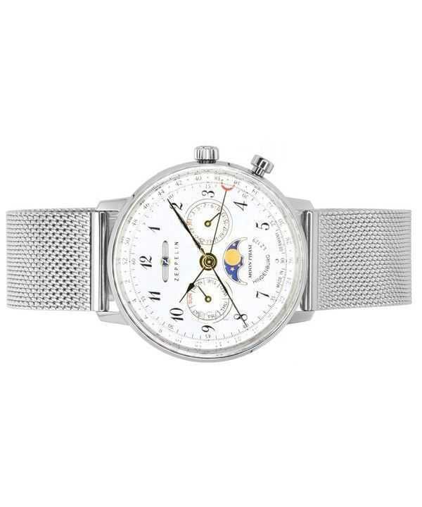 Zeppelin LZ129 Hindenburg Moonphase Silver Dial Quartz 7037M1 Women's Watch