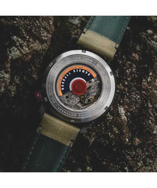 AVI-8 Hawker Typhoon Baldwin Automatic Leather Strap Dark Khaki Dial AV-4119-04 Men's Watch