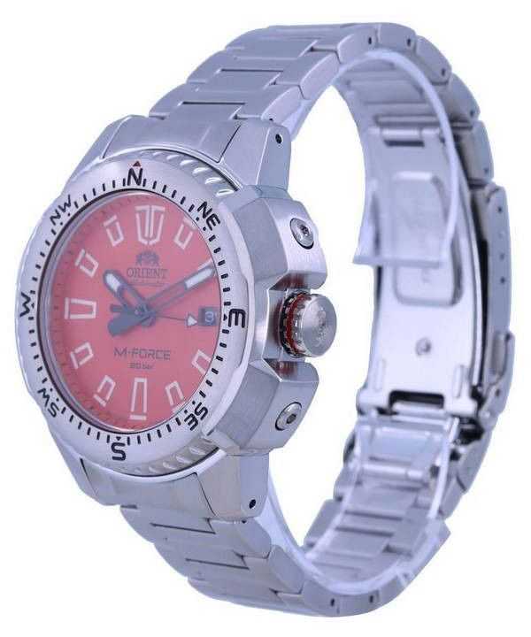 Orient M-Force Orange Dial Stainless Steel Automatic Divers RA-AC0N02Y10B 200M Mens Watch