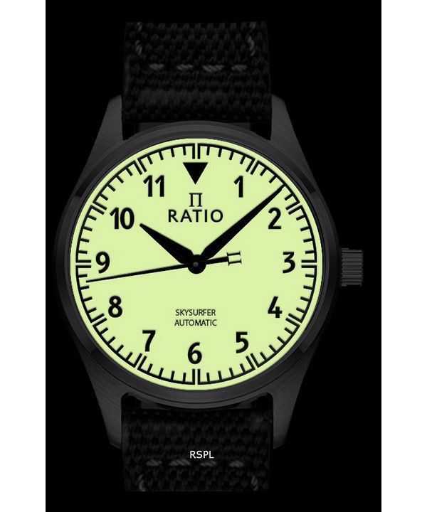 Ratio Skysurfer Pilot Full Luminous Dial Leather Automatic RTS307 200M Mens Watch