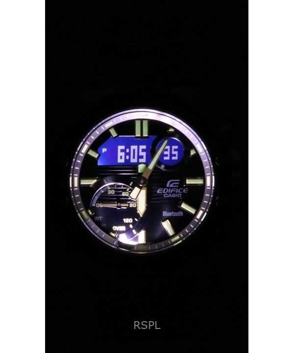 Casio Edifice Analog Digital Smartphone Link Stainless Steel Black Dial Quartz ECB-10DB-1A9 100M Men's Watch