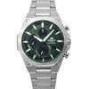 Casio Edifice Slim Line Analog Chronograph Stainless Steel Green Dial Solar EFS-S570D-3A 100M Men's Watch