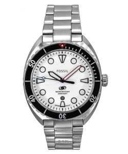Fossil Breaker Stainless Steel White Dial Quartz Diver's FS6063 200M Men's Watch